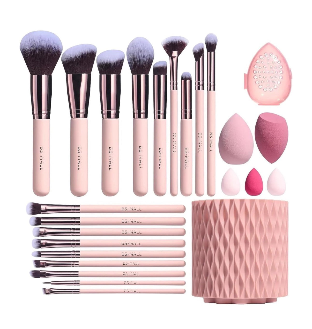 BS Mall Kit de 25 Brochas de Maquillaje – Set Completo para Rostro