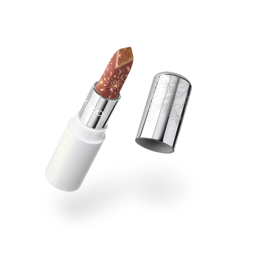 KIKO MILANO Snow-Kissed Holiday Sparkly Peaks Lipstick — Labial Festivo con Acabado Brillante