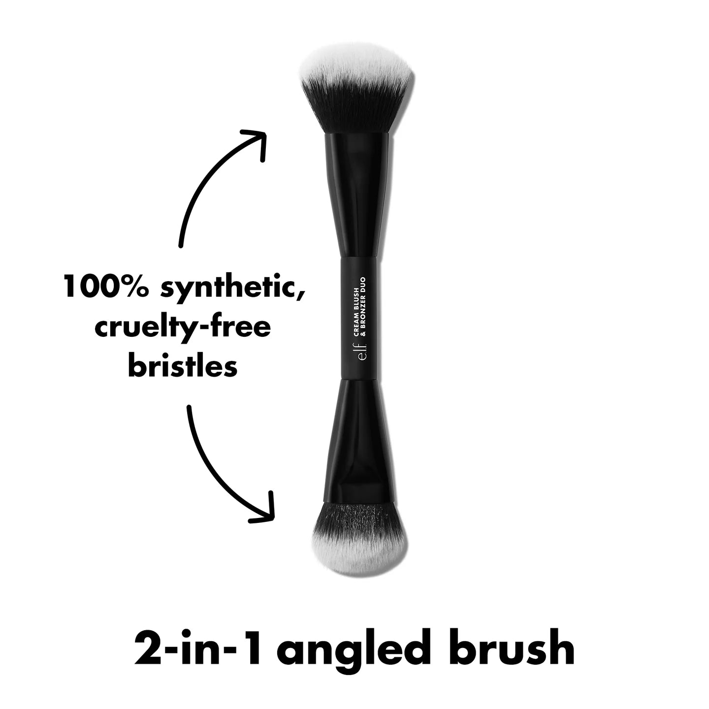 ELF Cream Blush & Bronzer Duo Brush Brocha Doble Para Rubor Y Bronceador En Crema
