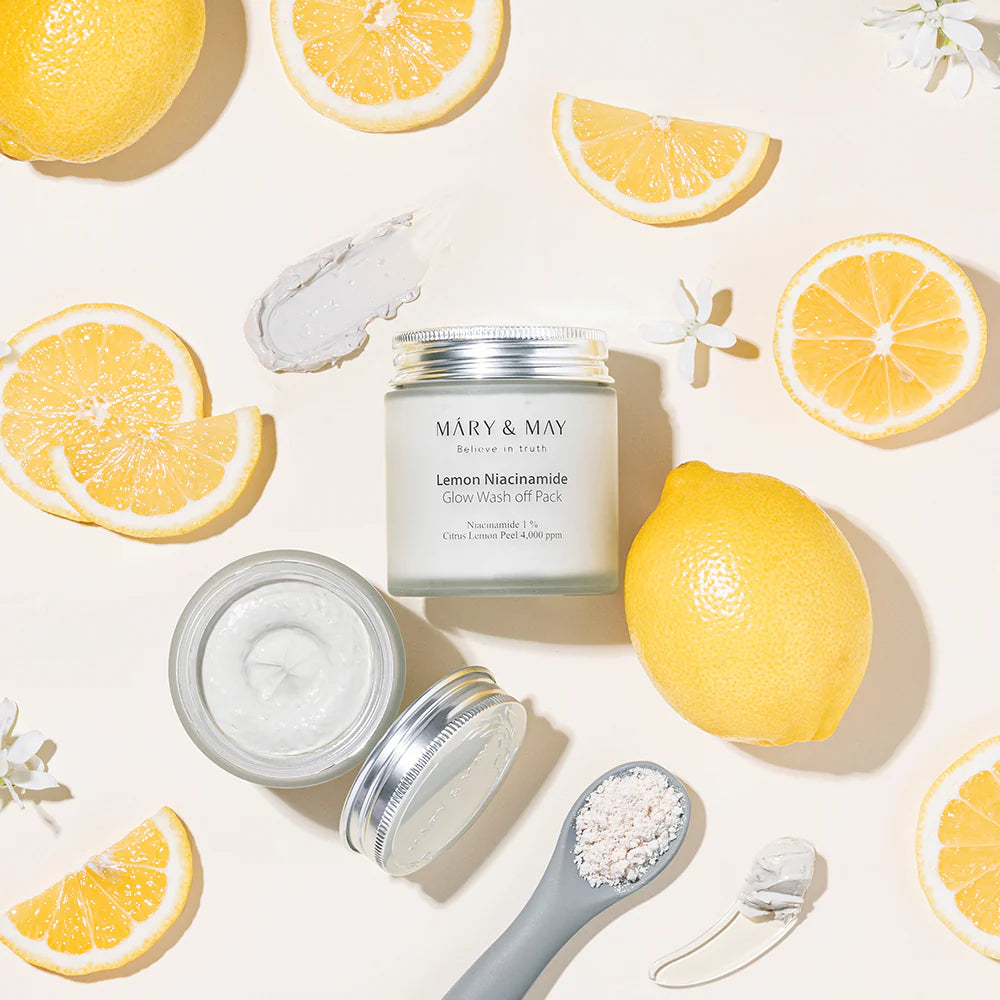 Mary & May Lemon Niacinamide Glow Wash Off Pack — Mascarilla Iluminadora Lavable Con Niacinamida y Limón