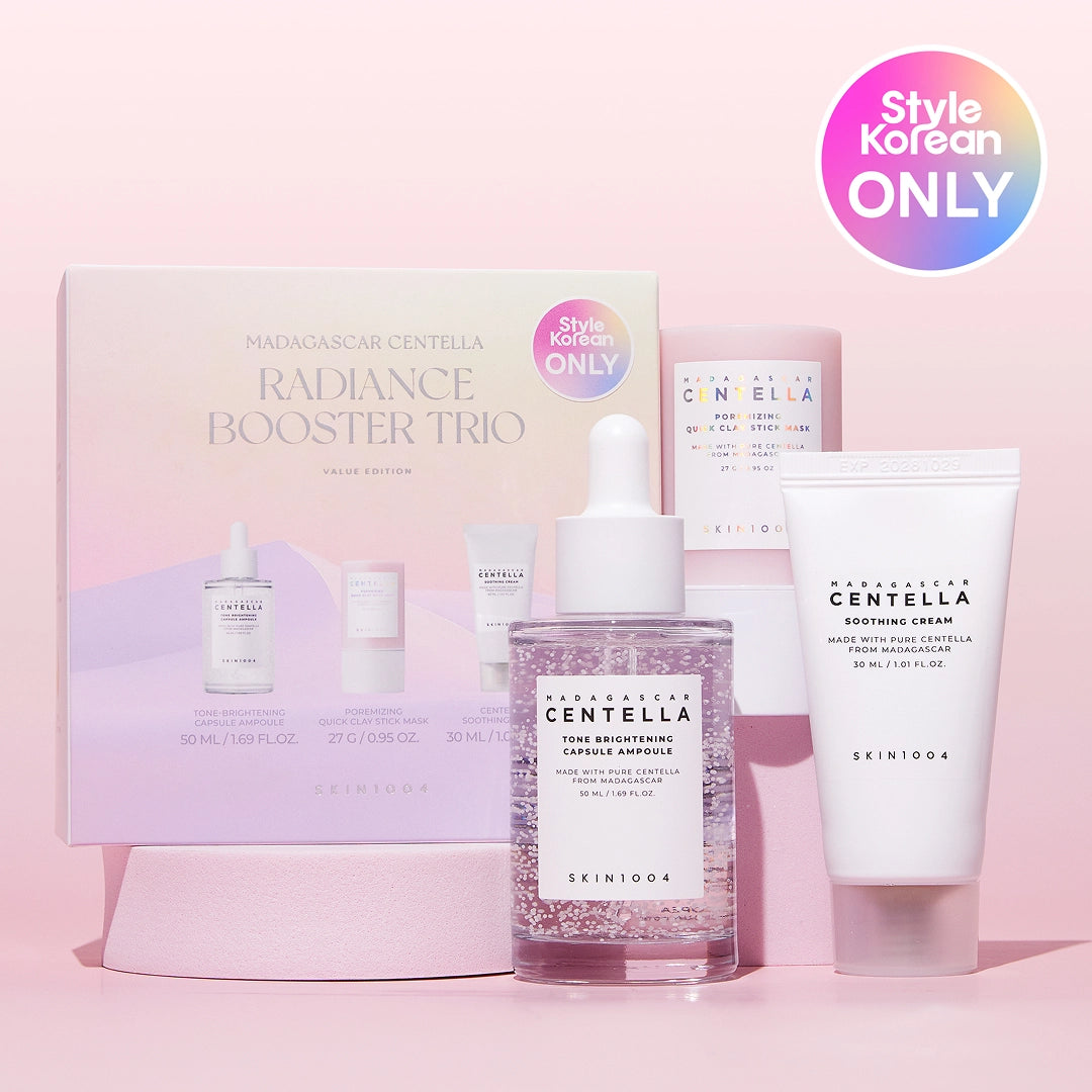 SKIN1004 Madagascar Centella Radiance Booster Trio — Set Iluminador con Centella para Glow y Manchas