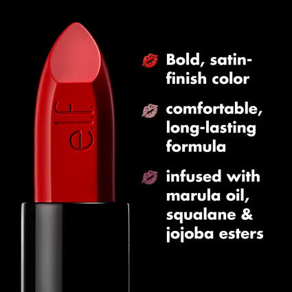 ELF Face Satin Lipstick — Labial En Barra De Acabado Satinado Con Color Intenso y Sensación Cremosa
