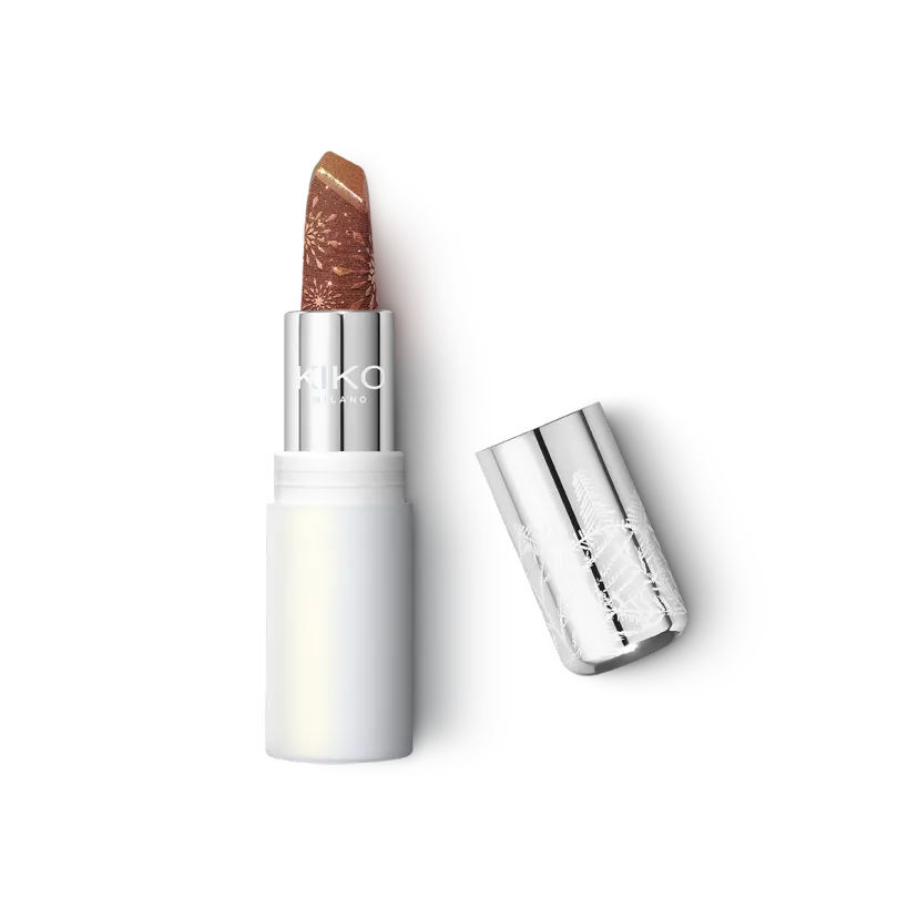 KIKO MILANO Snow-Kissed Holiday Sparkly Peaks Lipstick — Labial Festivo con Acabado Brillante