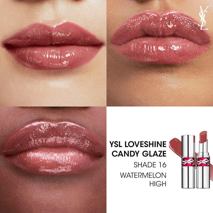 Bajo Pedido - Yves Saint Laurent Candy Glaze Lip Gloss Stick | Brillo Hidratante con Ácido Hialurónico y Vitamina E