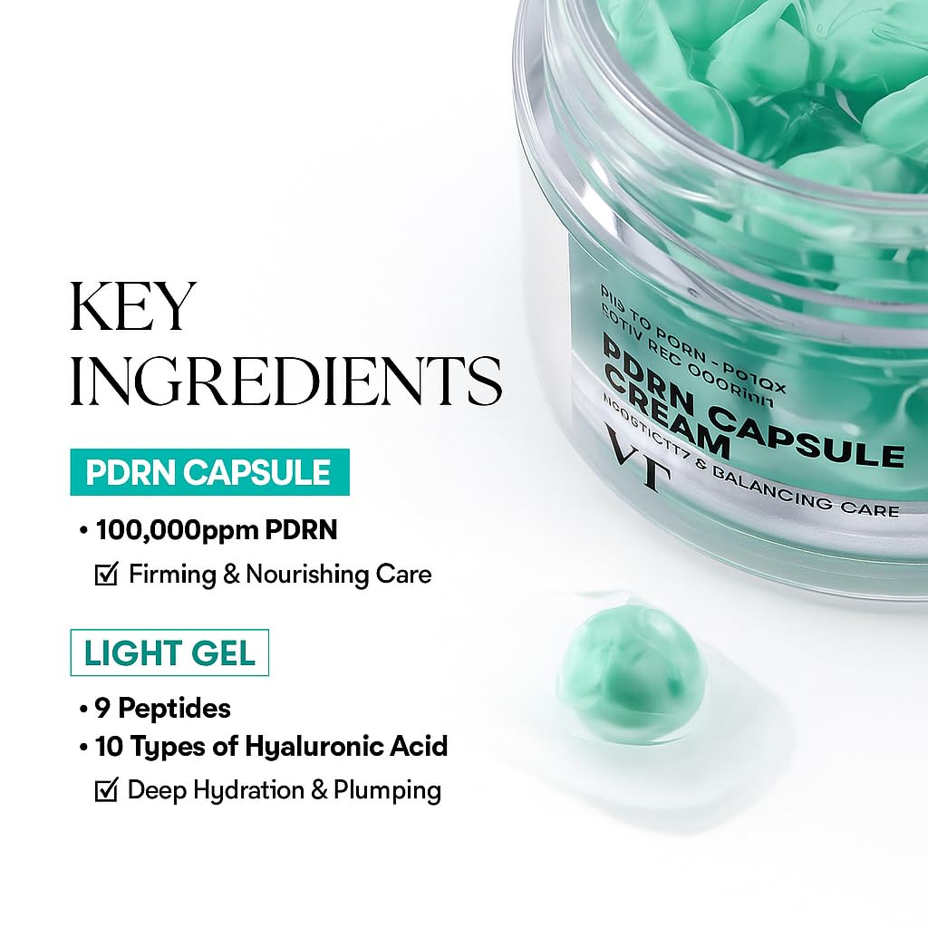 VT Cosmetics PDRN Capsule Cream 100 50 ml | Crema Facial Hidratante