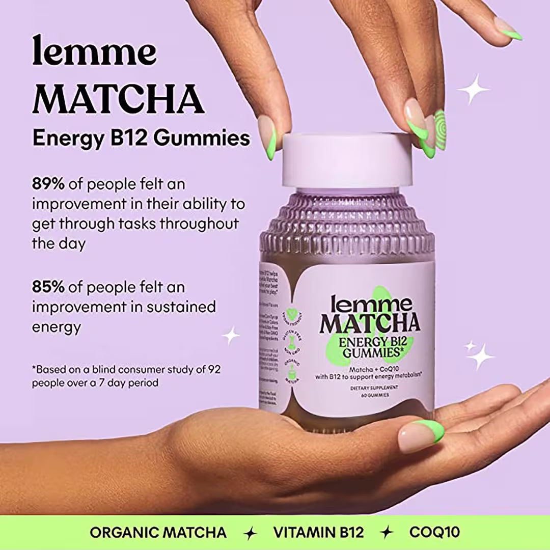 Lemme Matcha Energy B12 Gummies – Gomitas Energéticas con Matcha y Vitamina B12 60 unidades
