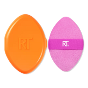 Real Techniques Miracle 2-In-1 Dual-Sided Powder Puff + Travel Case — Borla Doble para Polvos con Estuche