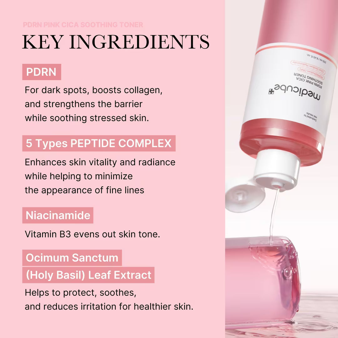 Medicube PDRN Pink Cica Soothing Toner – Tónico Calmante Con PDRN De Salmón Y Centella Asiática 250 ML