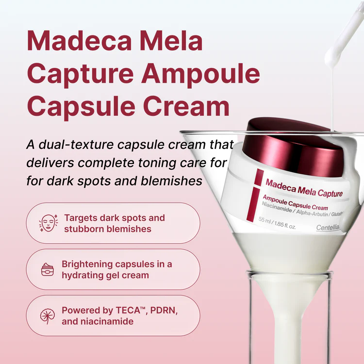 Centellian24 Madeca Mela Capture Ampoule Capsule Cream Crema Facial Iluminadora Con Niacinamida, Alfa-Arbutina y Glutatión 55 ml