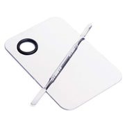 Paleta Mezcladora de Maquillaje con Espátula de Acero Inoxidable