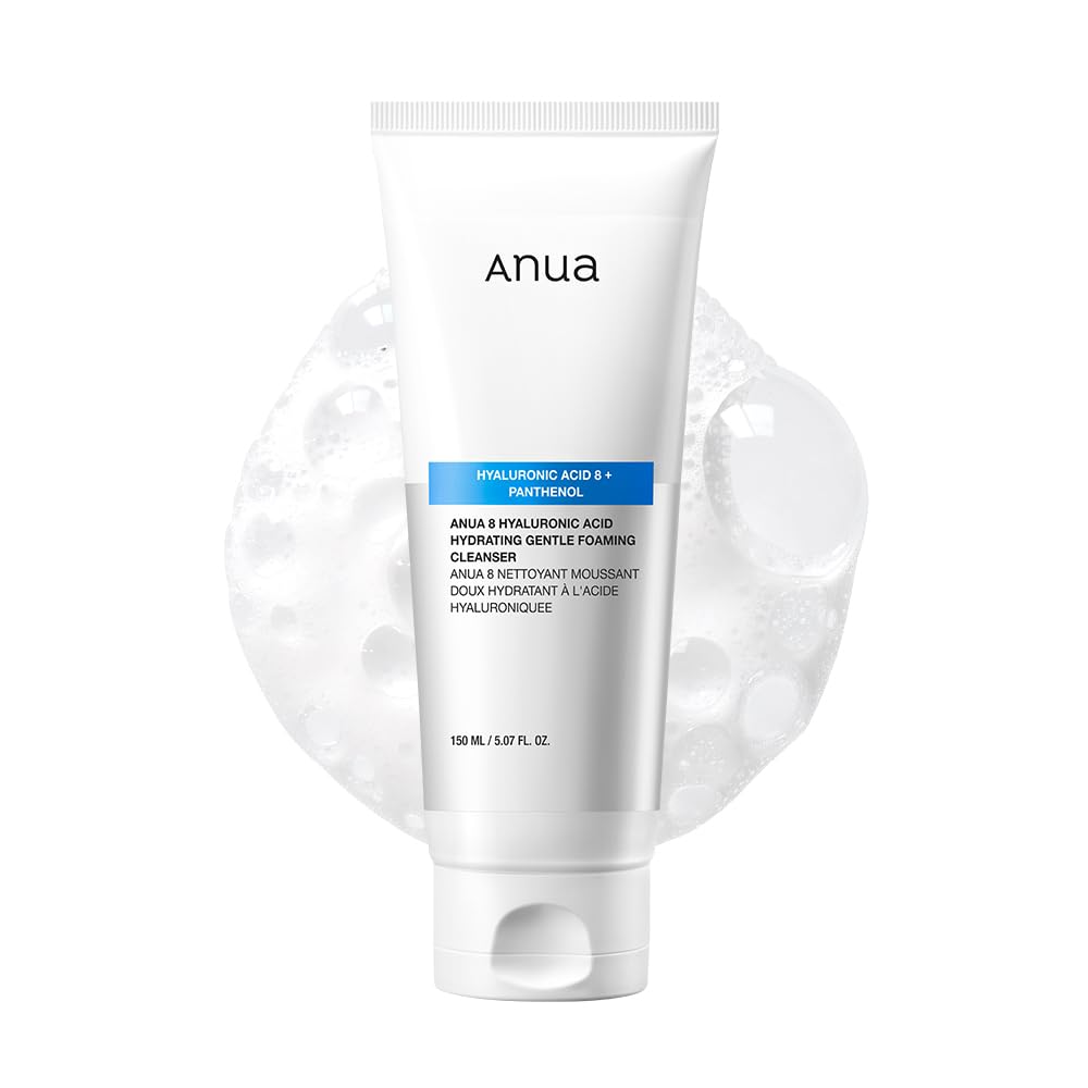 Anua 8 Hyaluronic Acid Hydrating Gentle Foaming Cleanser – Limpiador Espumoso Con Zinc Y Panthenol Para Piel Seca