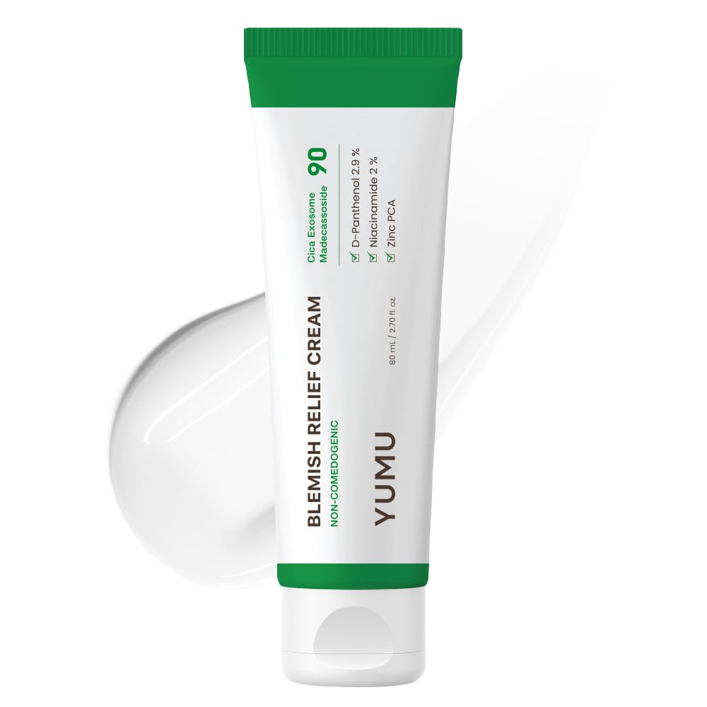 YUMU Cica Exosome Zinc Blemish Relief Cream – Crema Calmante Para Piel Sensible Y Propensa Al Acné 80 ML