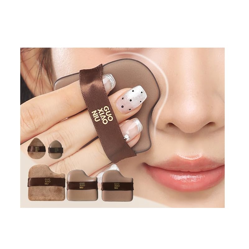Guoxianiu Set De 6 Puffs De Maquillaje Color Chocolate – Esponjas Y Cojines Para Base Y Polvos