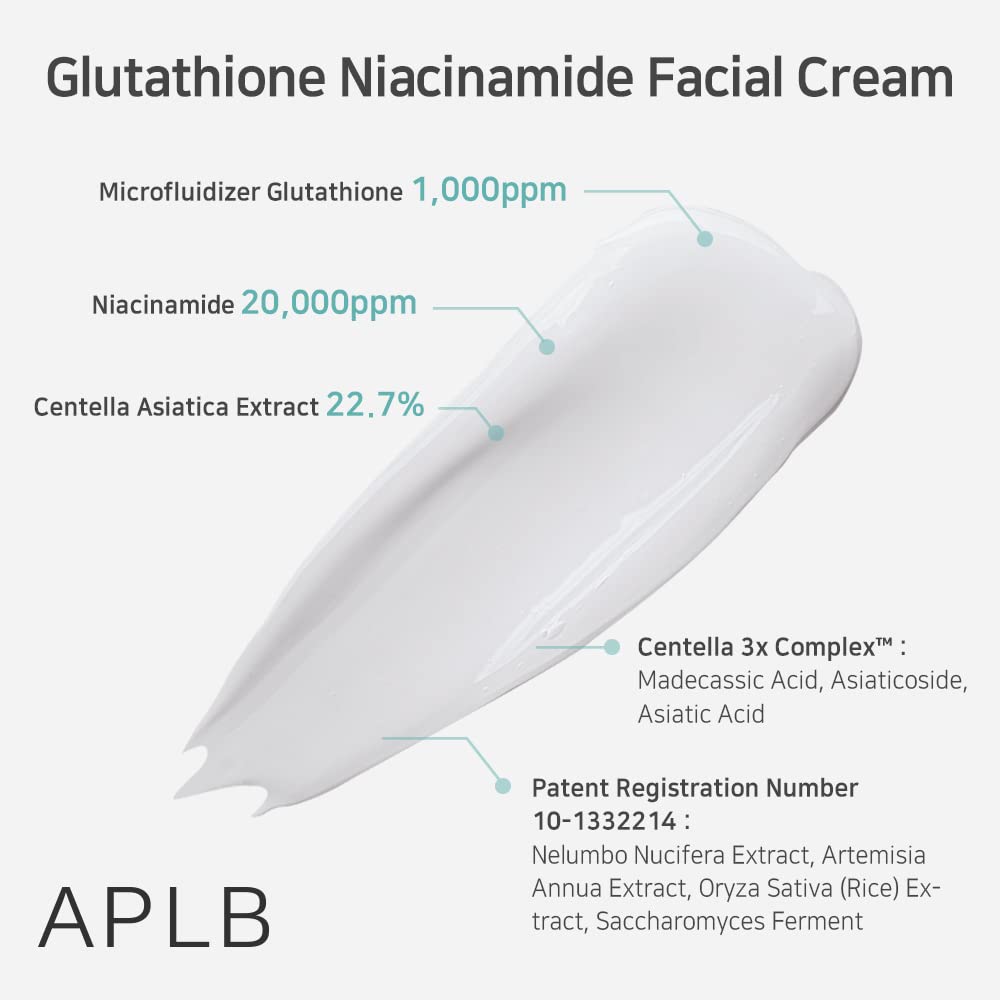 APLB Glutatión Niacinamida Crema Facial – Crema Antimanchas e Iluminadora LIPO GLUTA NIAC CEN™ 24.8% 55 ML