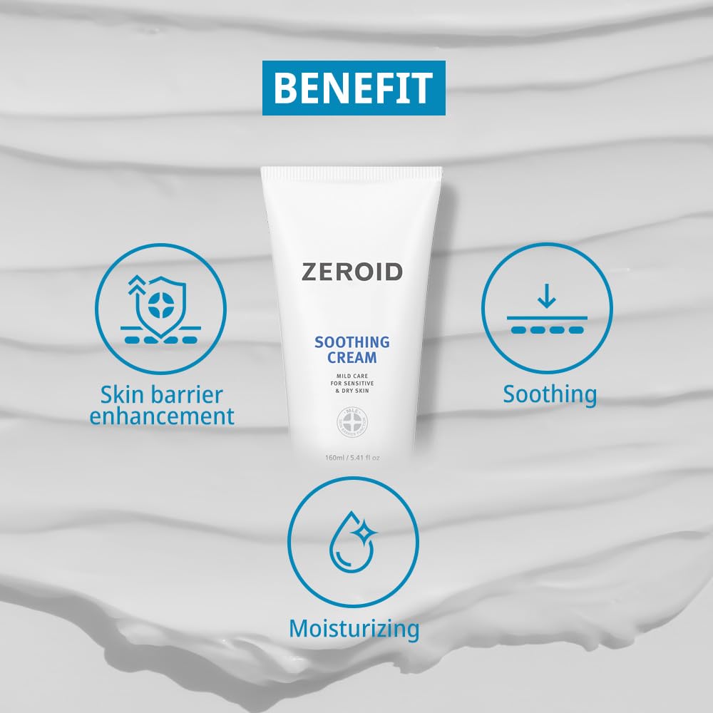 ZEROID Soothing Cream Crema Hidratante Facial Para Piel Sensible Reparadora De Barrera 160 ml | Crema Facial Calmante