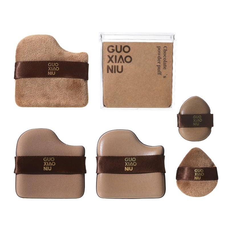 Guoxianiu Set De 6 Puffs De Maquillaje Color Chocolate – Esponjas Y Cojines Para Base Y Polvos