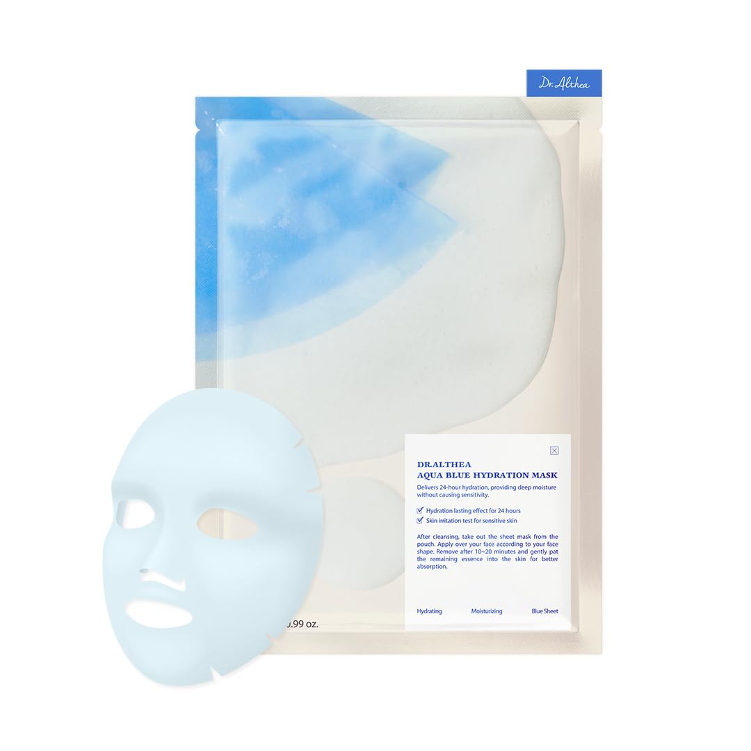 Dr. Althea Aqua Blue Hydration Mask – Mascarilla Facial Hidratante y Desinflamante Vegana (Pack de 4)