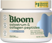 Bloom Colostrum & Collagen Peptides Unflavored — Suplemento Para Intestino, Inmunidad, Piel, Cabello y Uñas (25 Porciones)