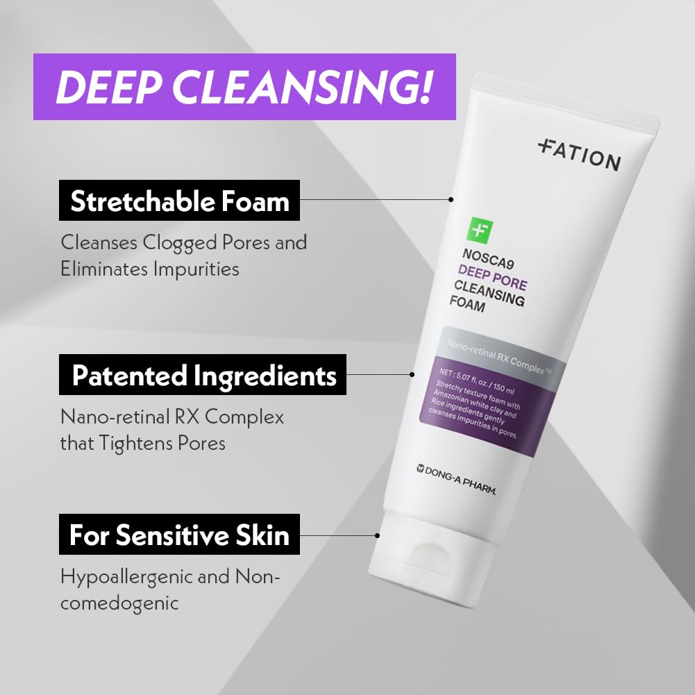 Fation Nosca9 Deep Pore Cleansing Foam – Espuma Limpiadora Facial Para Poros Profundos