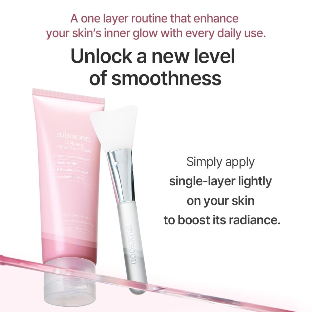 Mixsoon Collagen Glass Skin Mask — Mascarilla Facial Con Colágeno Para Efecto Piel de Vidrio (2.71 fl oz)