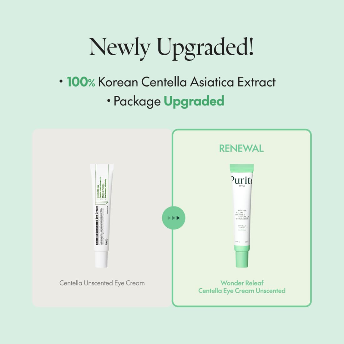 PURITO Wonder Releaf Centella Eye Cream Unscented | Crema para Contorno de Ojos