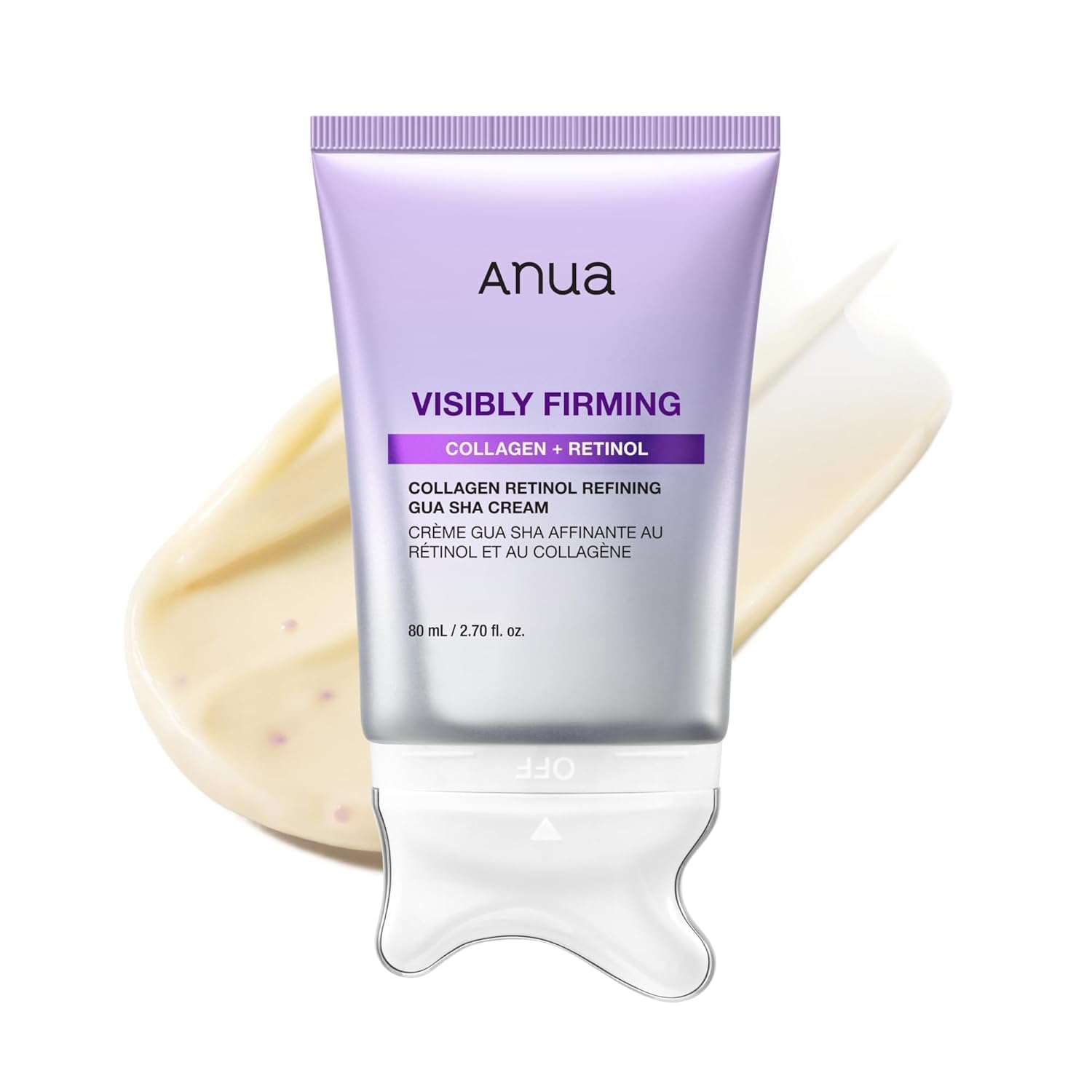 ANUA Visibly Firming Collagen Retinol Refining Gua Sha Cream Crema Facial Reafirmante Con Colágeno, Retinol y Aplicador Gua Sha 80 ml