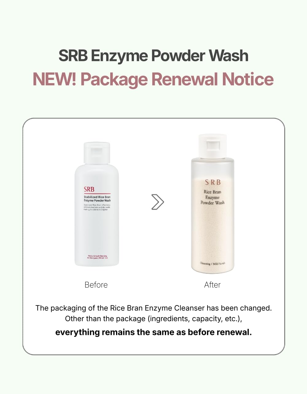 SRB Stabilized Rice Bran Enzyme Powder Wash With Collagen 70 g (2.46 oz)