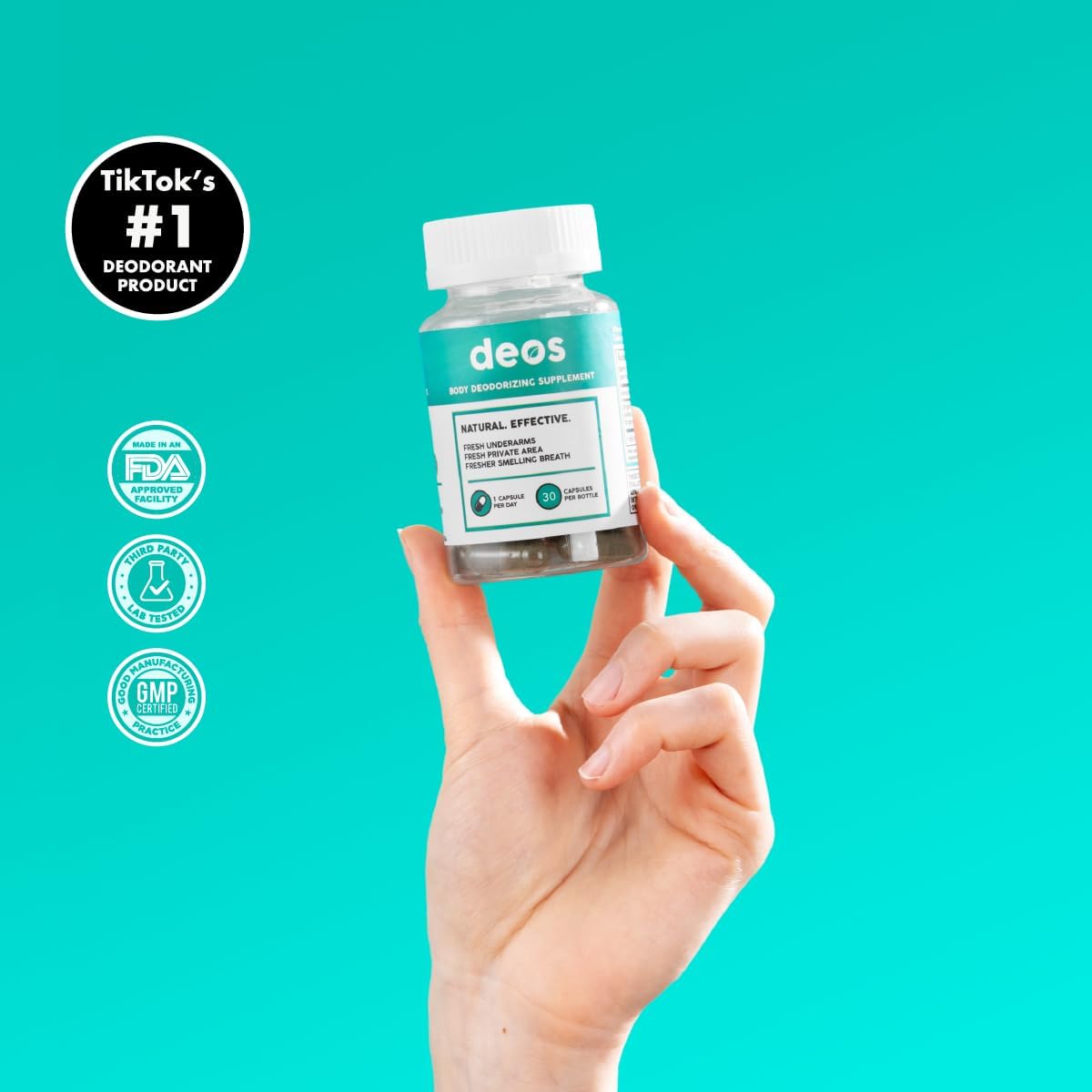 Deos Body Deodorizing Supplement – Suplemento Natural para Neutralizar el Olor Corporal