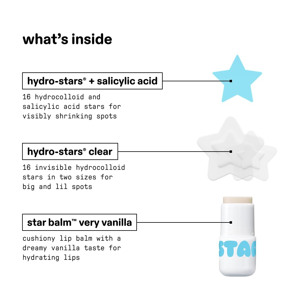 Starface Big Lil Gift Set – Set De Parches Hydro-Star Y Bálsamo Labial En Bolsa Peludita