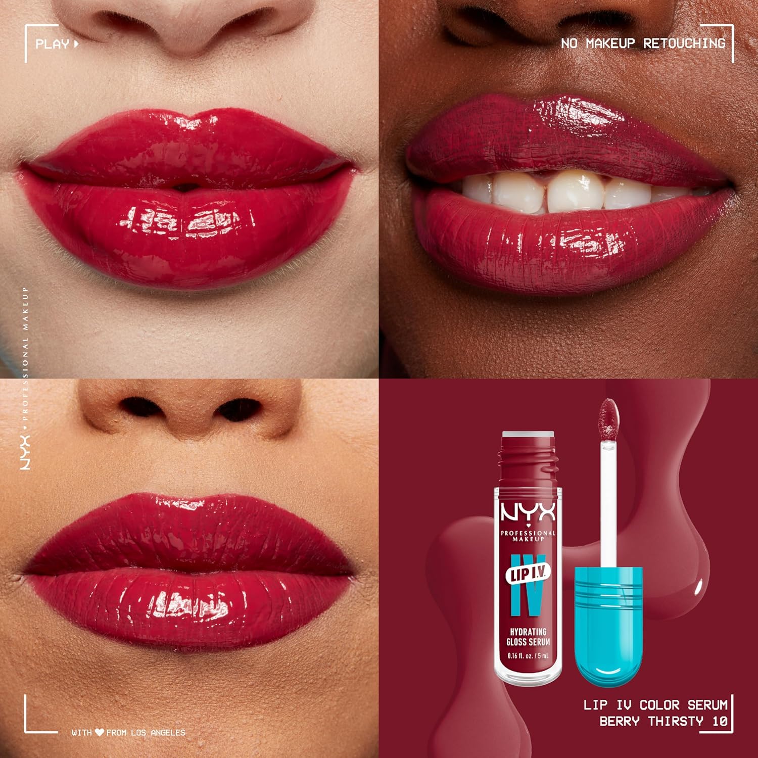 NYX PROFESSIONAL MAKEUP Lip IV - Gloss hidratante - BERRY THIRSTY 10 image
