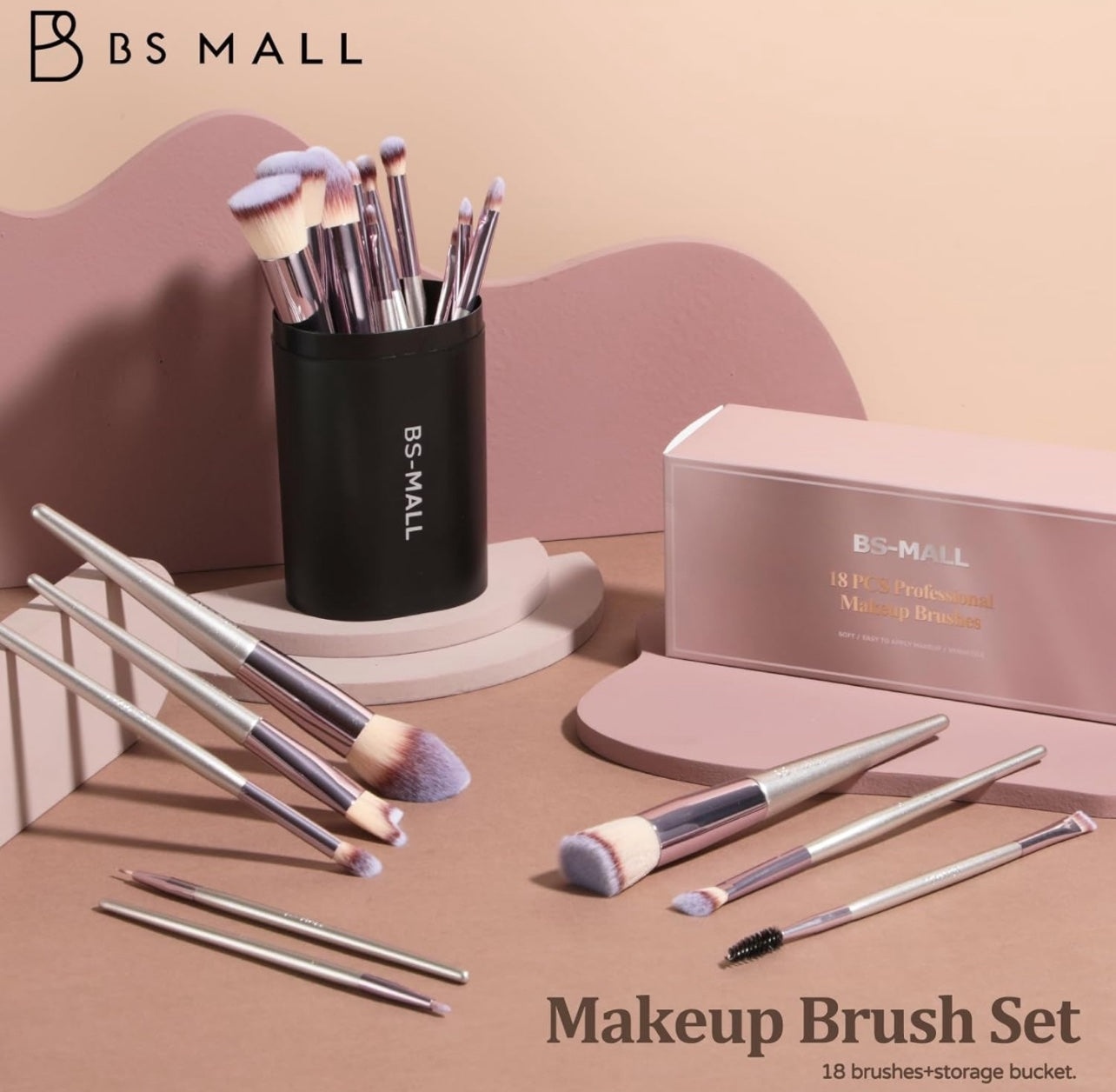 BS-MALL Juego de brochas de maquillaje, 18 piezas image 1