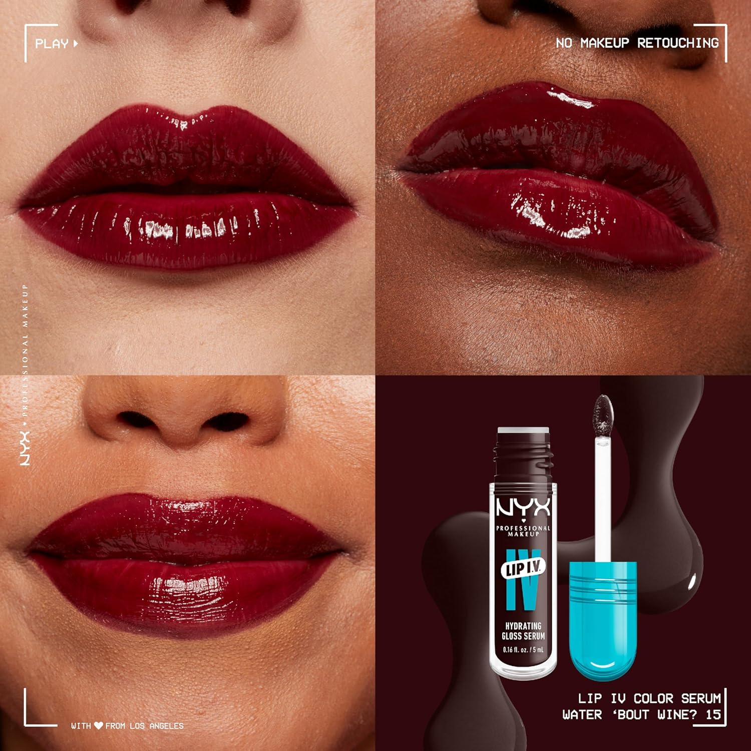 NYX PROFESSIONAL MAKEUP Lip IV - Gloss hidratante - WATER BOUT WINE 15 image