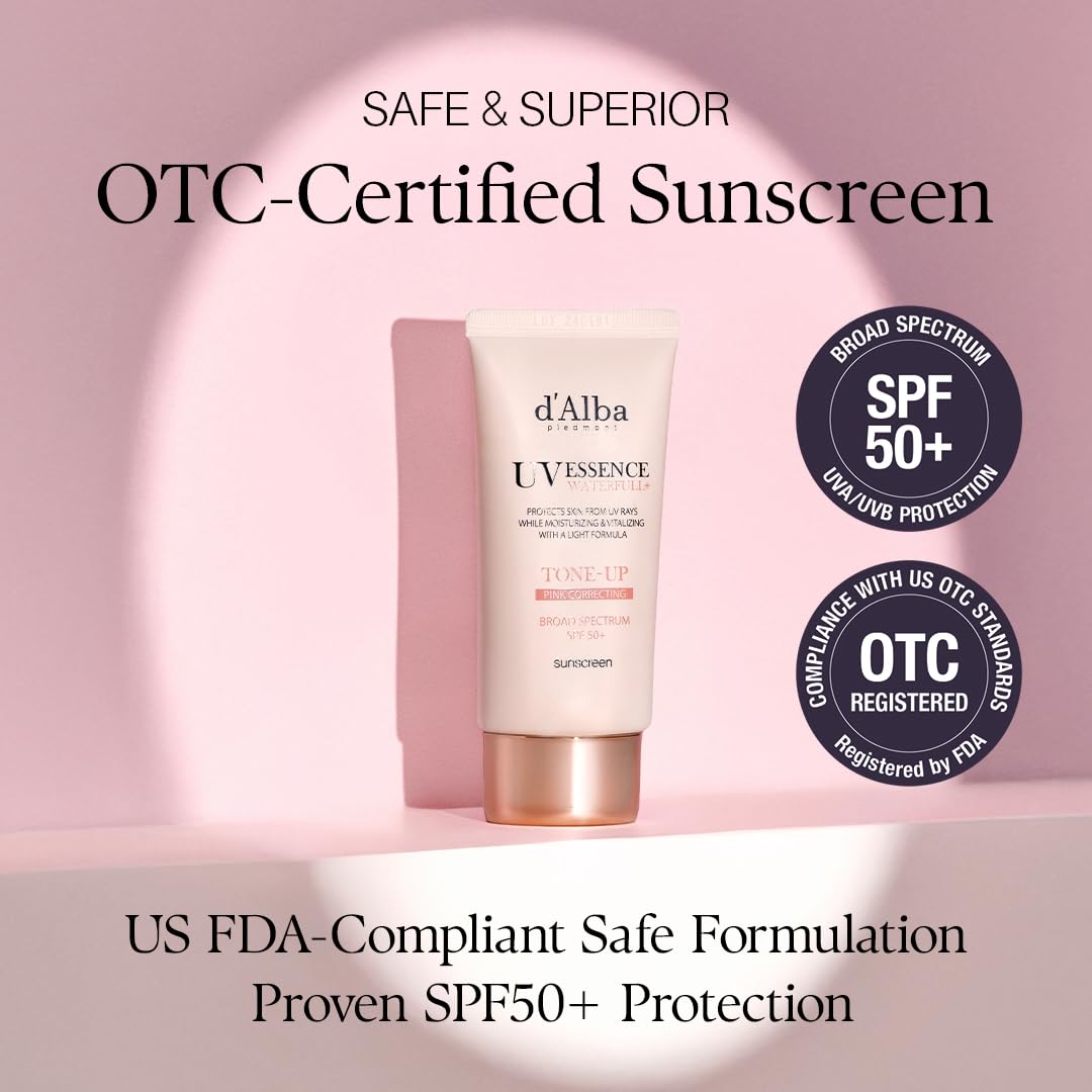 D'Alba UV Essence Tone-Up Sunscreen SPF 50+ PA++++ Protector Solar Facial Iluminador 50 ml