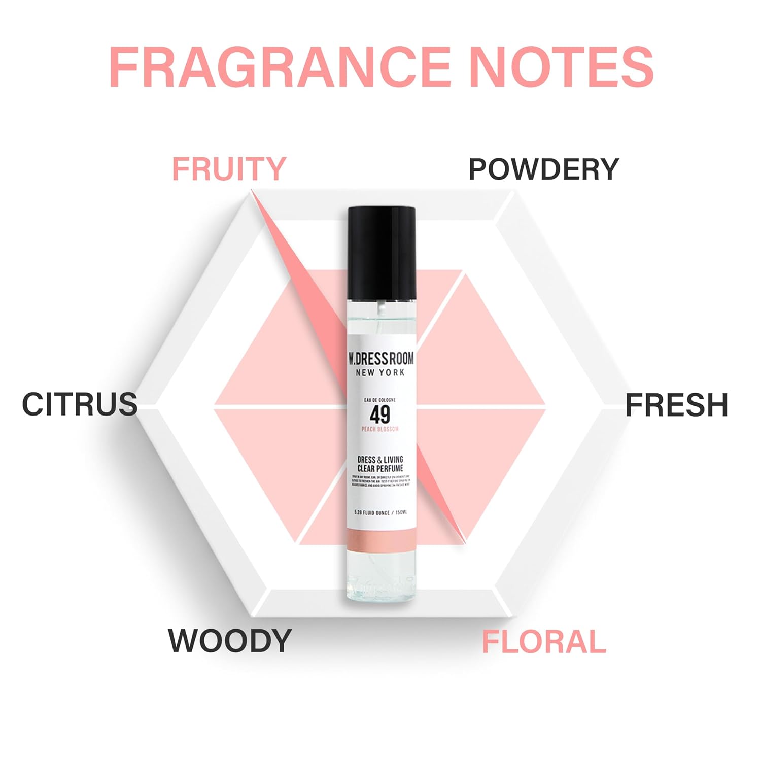W.Dressroom No.49 Peach Blossom Living Eau de Parfum | Spray Aromático para Ropa y Hogar