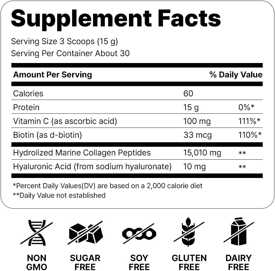 Cevitol Marine Collagen Peptides – Hydrolyzed Marine Collagen 300 Dalton With Vitamin C And Biotin 456 G