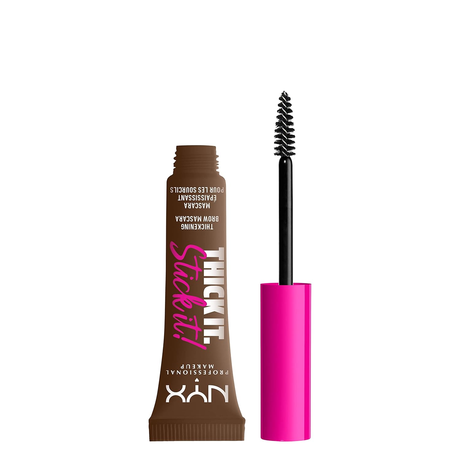 NYX Professional Makeup Thick It Stick It Brow Gel Mascara — Gel Para Cejas Con Volumen, Fijación y Fibra De Larga Duración