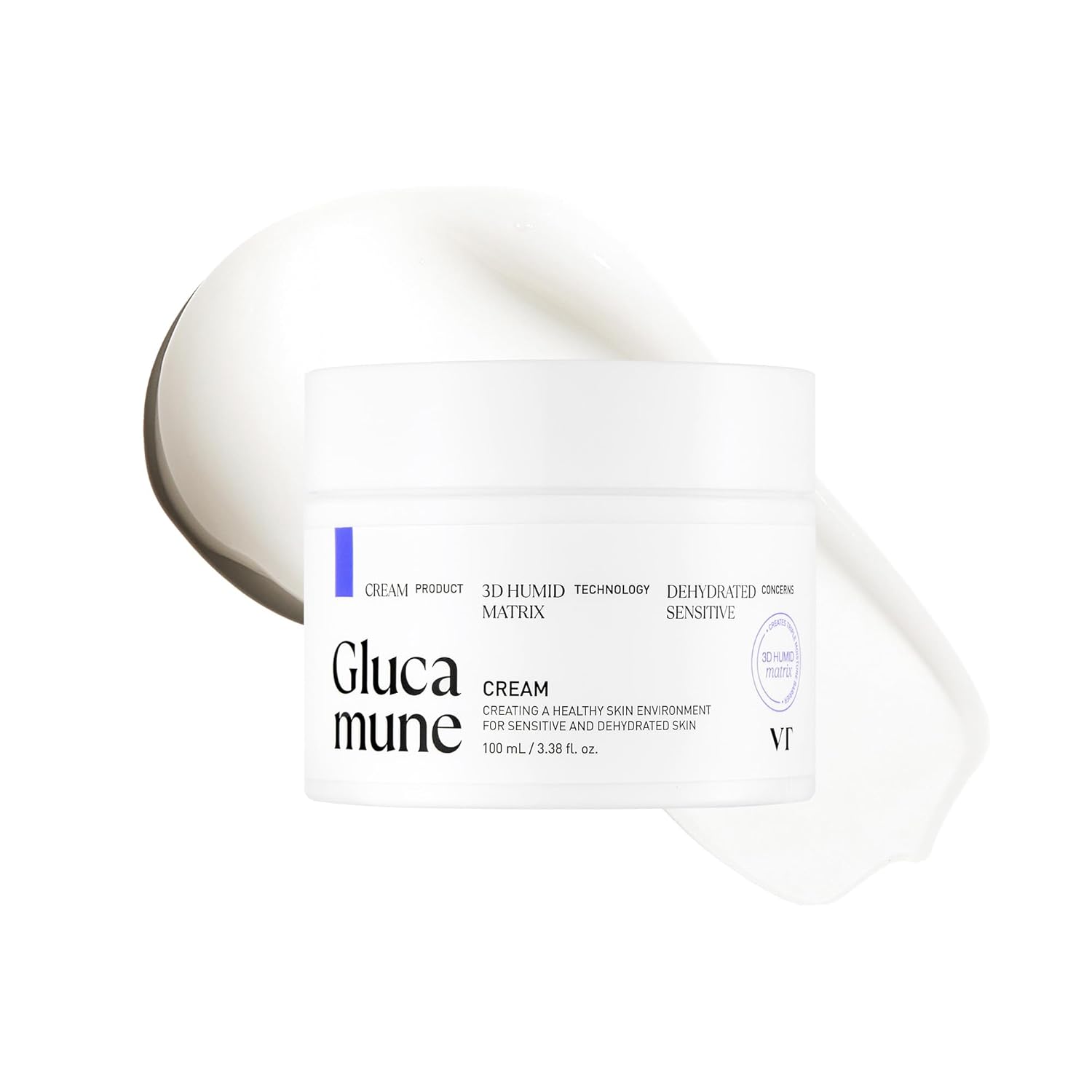 VT Cosmetics Glucamune Crema Hidratante Vegana Para Rostro | Con Beta-Glucano Y Glucosamina | Piel Seca Y Sensible