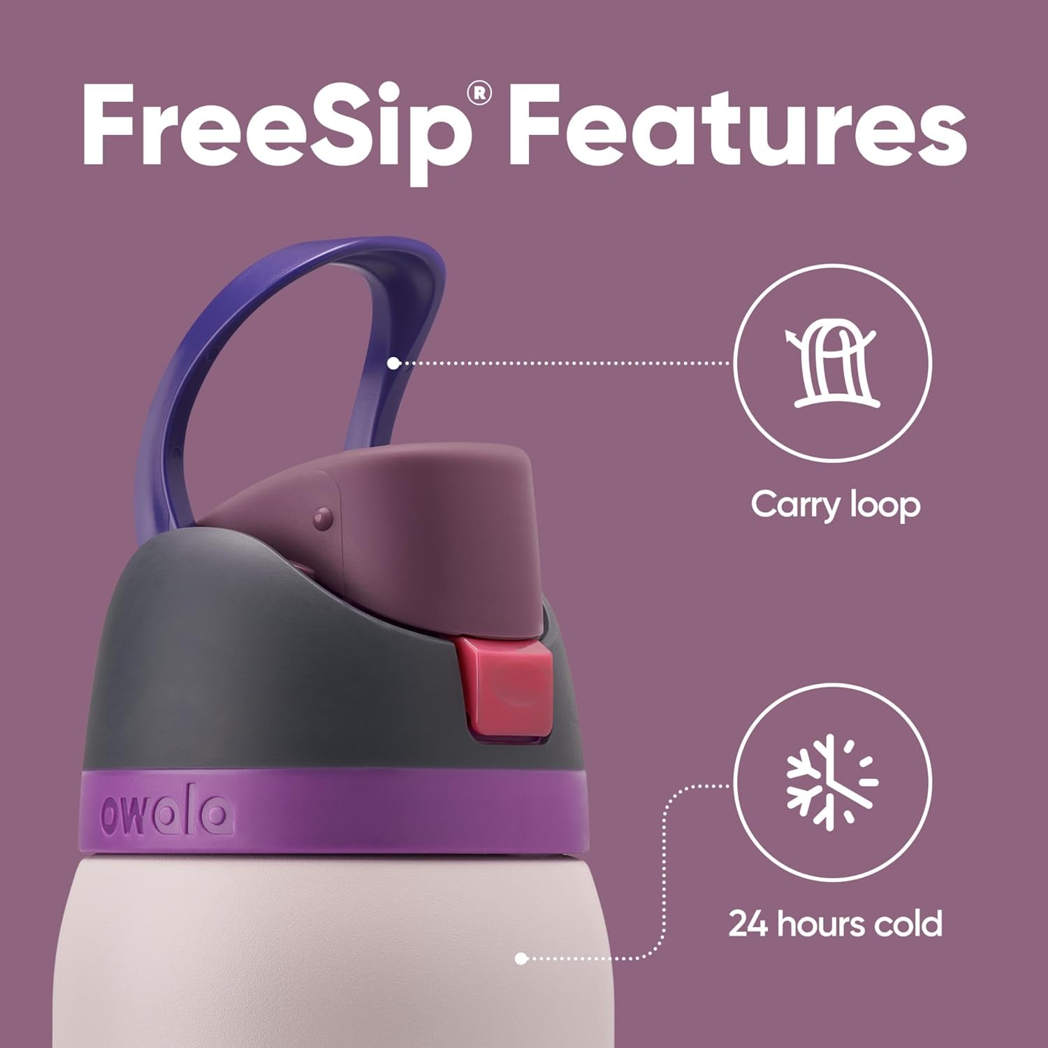 Owala FreeSip Botella De Agua Aislada 32 OZ – Acero Inoxidable Con Popote Para Deporte Y Viaje
