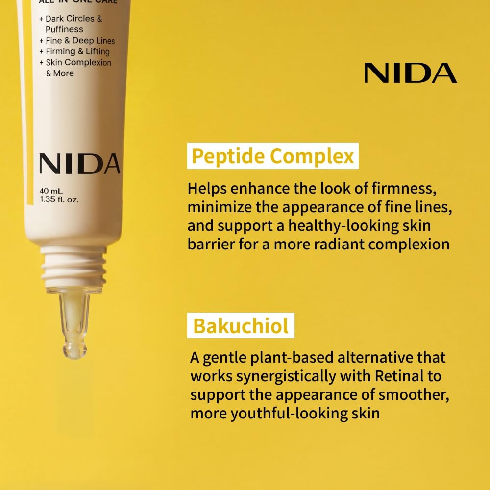 NIDA Revive Eye Cream For Face And Neck 40ml – Crema Reafirmante Para Contorno De Ojos, Rostro Y Cuello