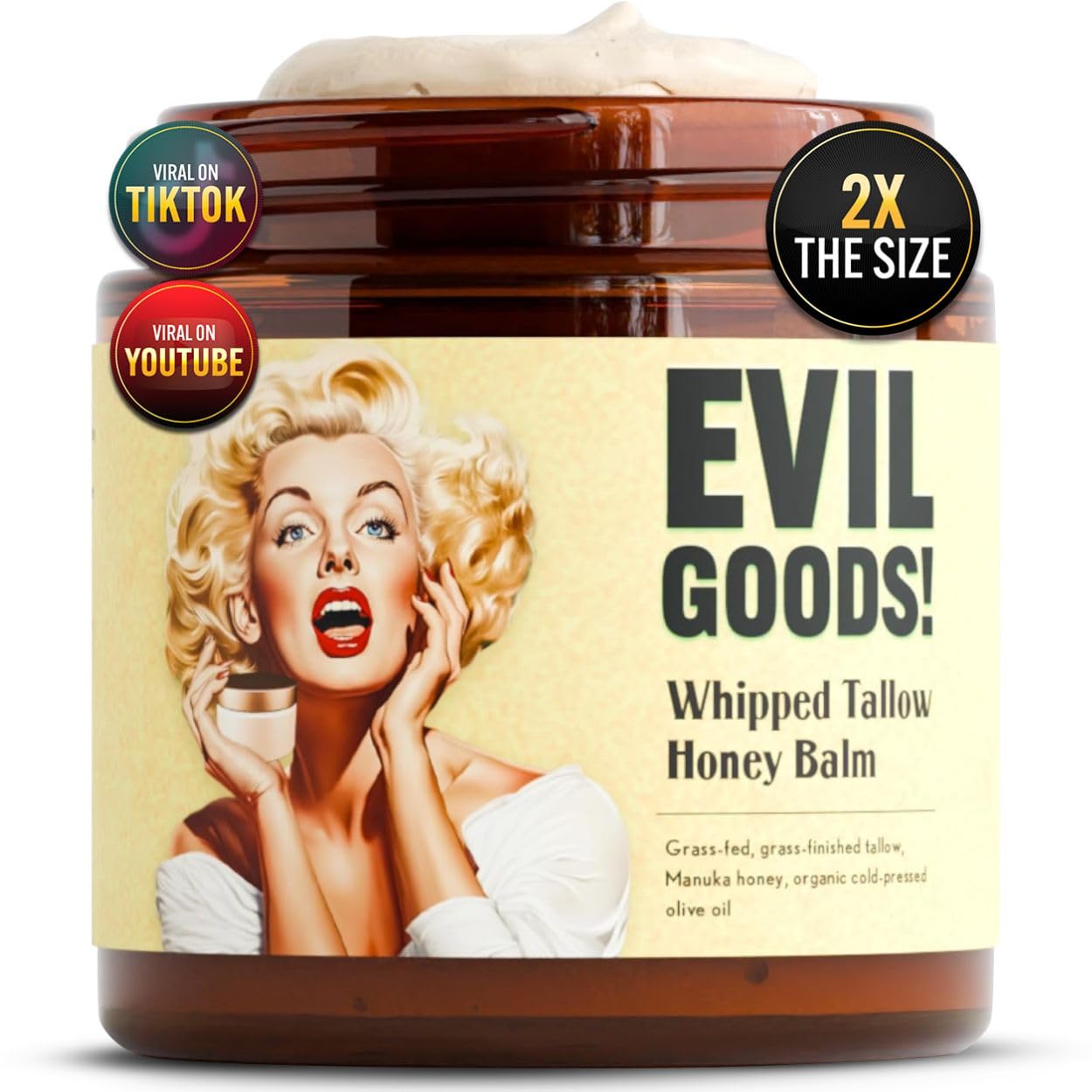 BAJO PEDIDO - EVIL GOODS! Whipped Beef Tallow and Manuka Honey Balm | Natural Moisturizer for Face, Lips & Body