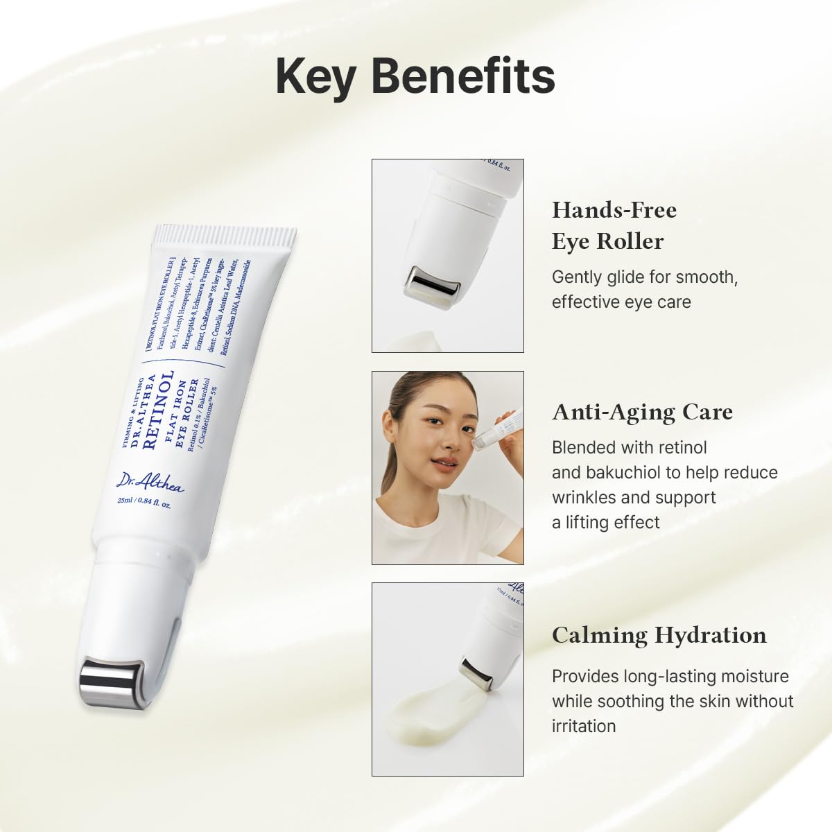 Dr. Althea Retinol Flat Iron Eye Roller | Sérum para Contorno de Ojos