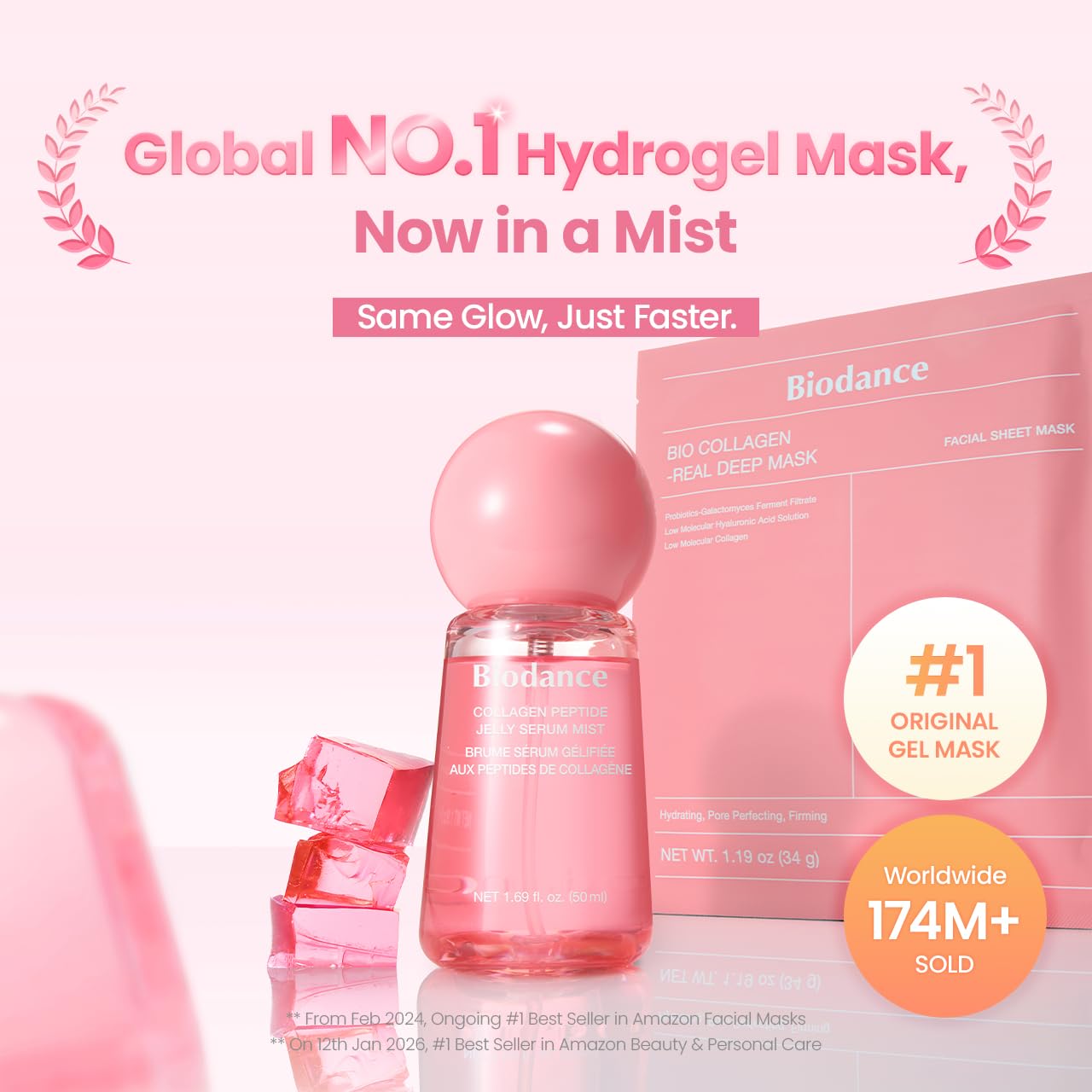 BIODANCE Collagen Peptides Jelly Serum Mist Bruma Facial Hidratante Con Colágeno Efecto Plumping 50 ml