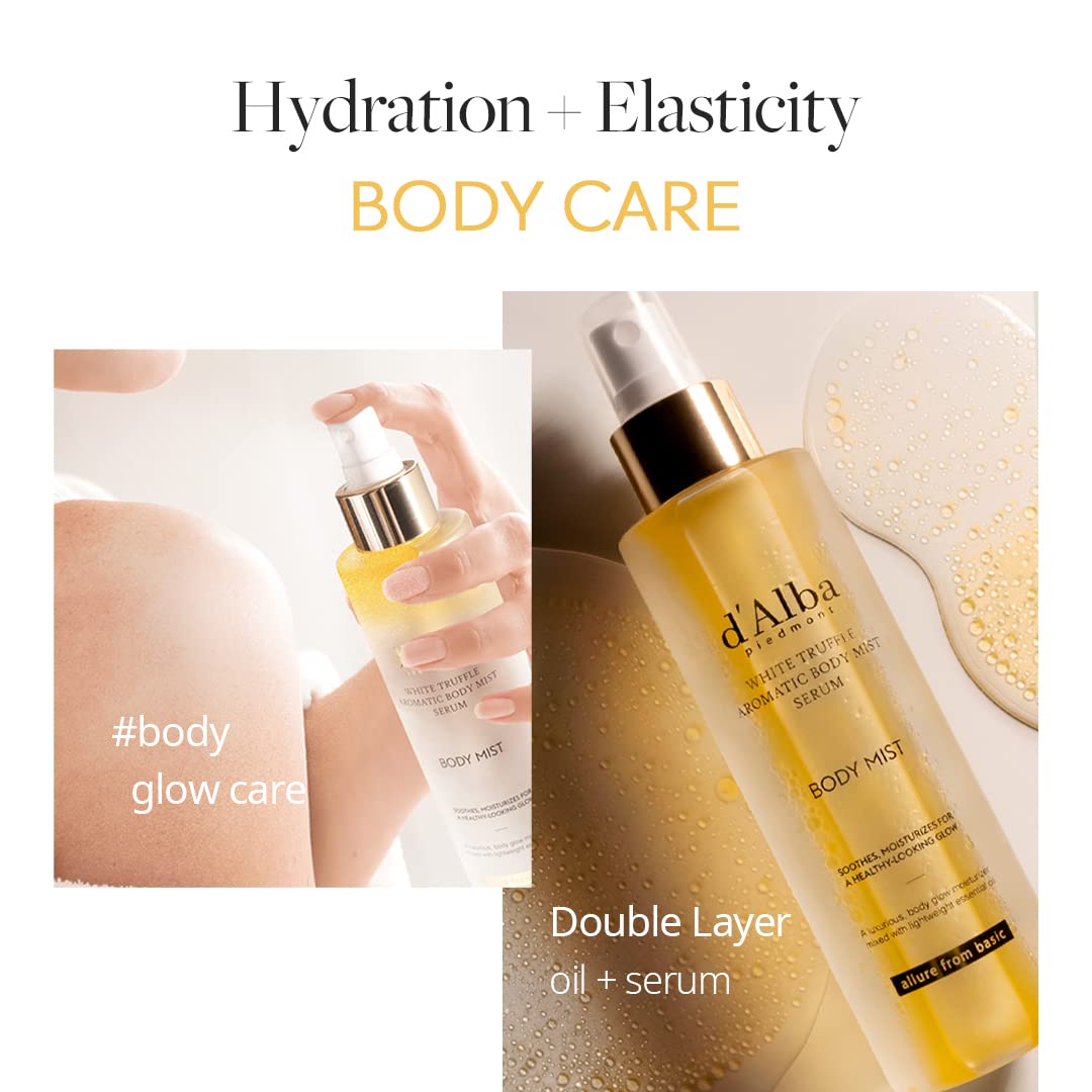 d'Alba Piedmont Italian White Truffle Aromatic Body Mist Serum Bruma Corporal Hidratante Glow 200 ml