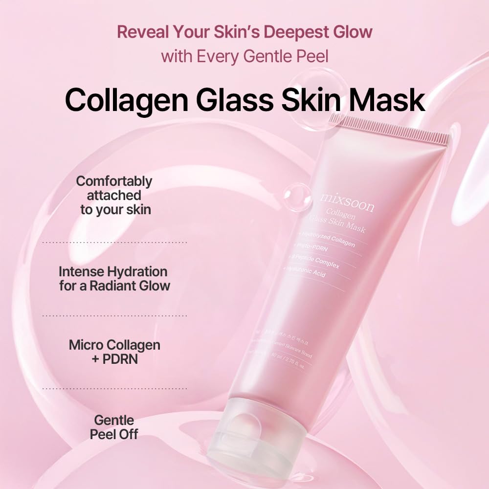 Mixsoon Collagen Glass Skin Mask — Mascarilla Facial Con Colágeno Para Efecto Piel de Vidrio (2.71 fl oz)