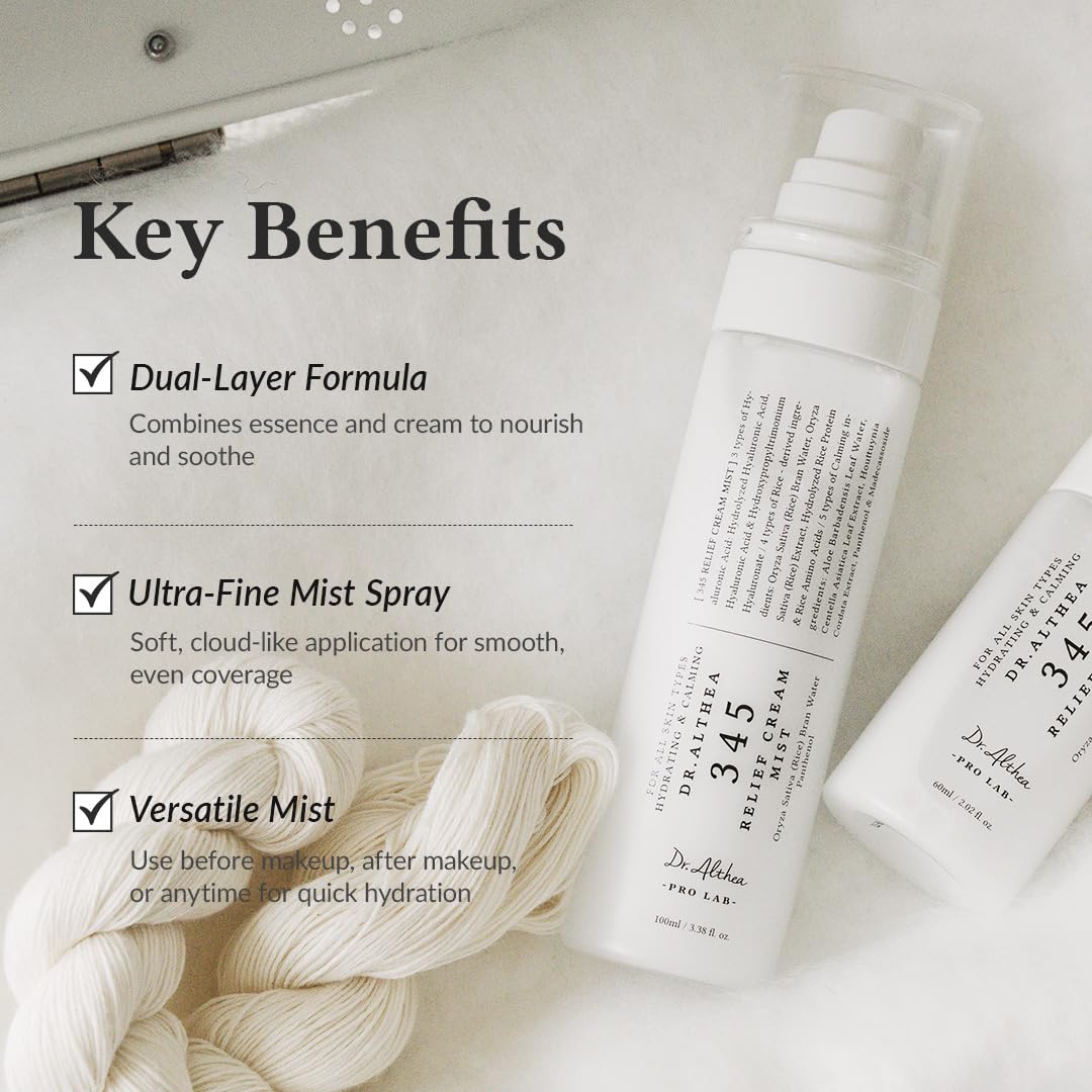 Dr. Althea 345 Relief Cream Mist — Bruma Facial Hidratante Con Extracto de Arroz y Calma Instantánea (60 ml)