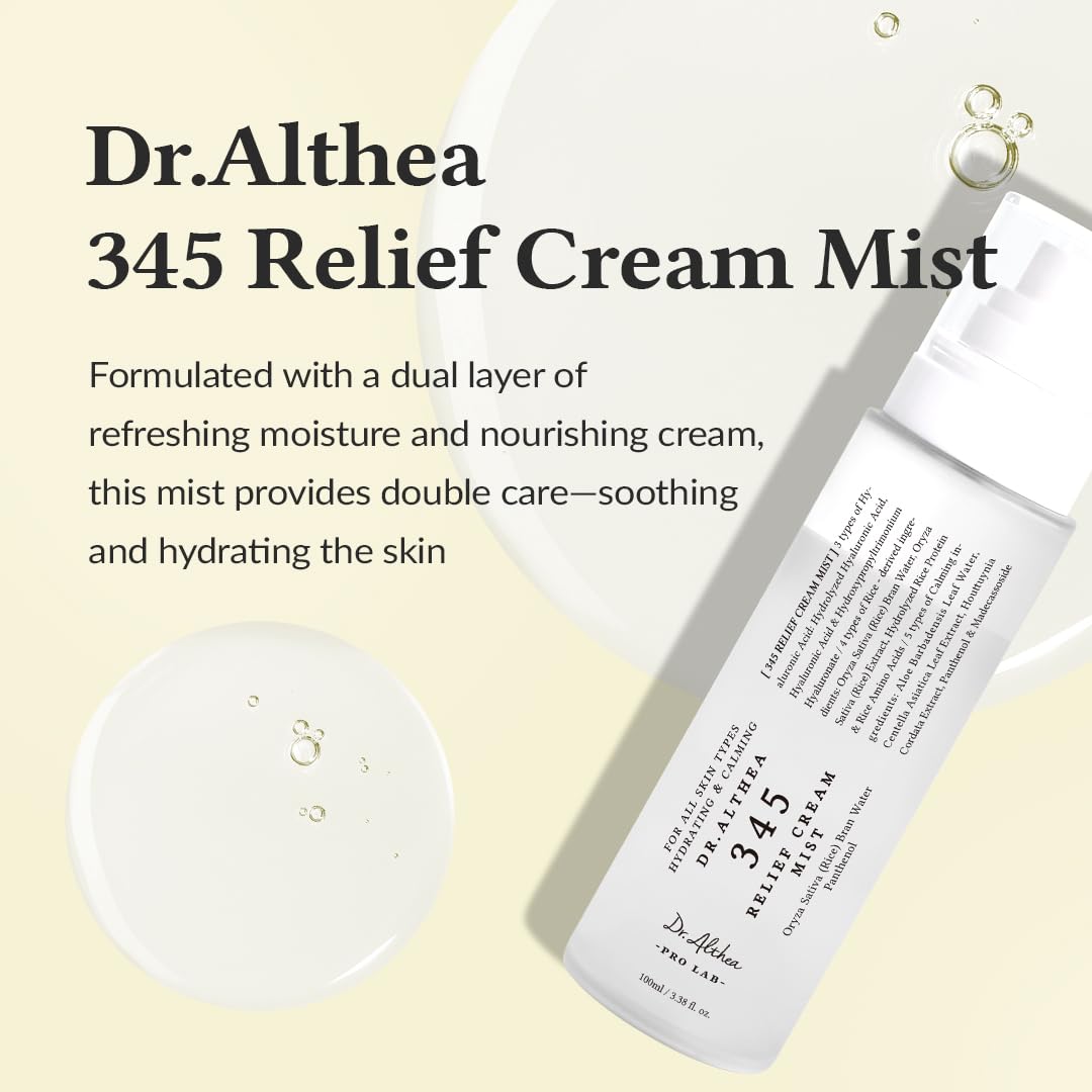Dr. Althea 345 Relief Cream Mist — Bruma Facial Hidratante Con Extracto de Arroz y Calma Instantánea (60 ml)