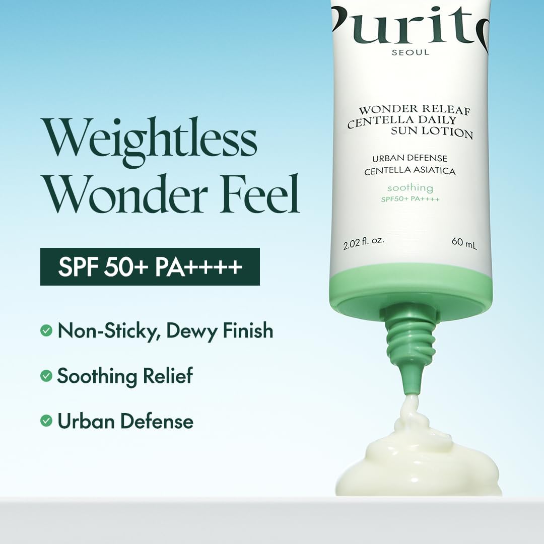 PURITO Seoul Wonder Releaf Centella Daily Sun Lotion SPF 50+ 60 ml | Protector Solar Facial