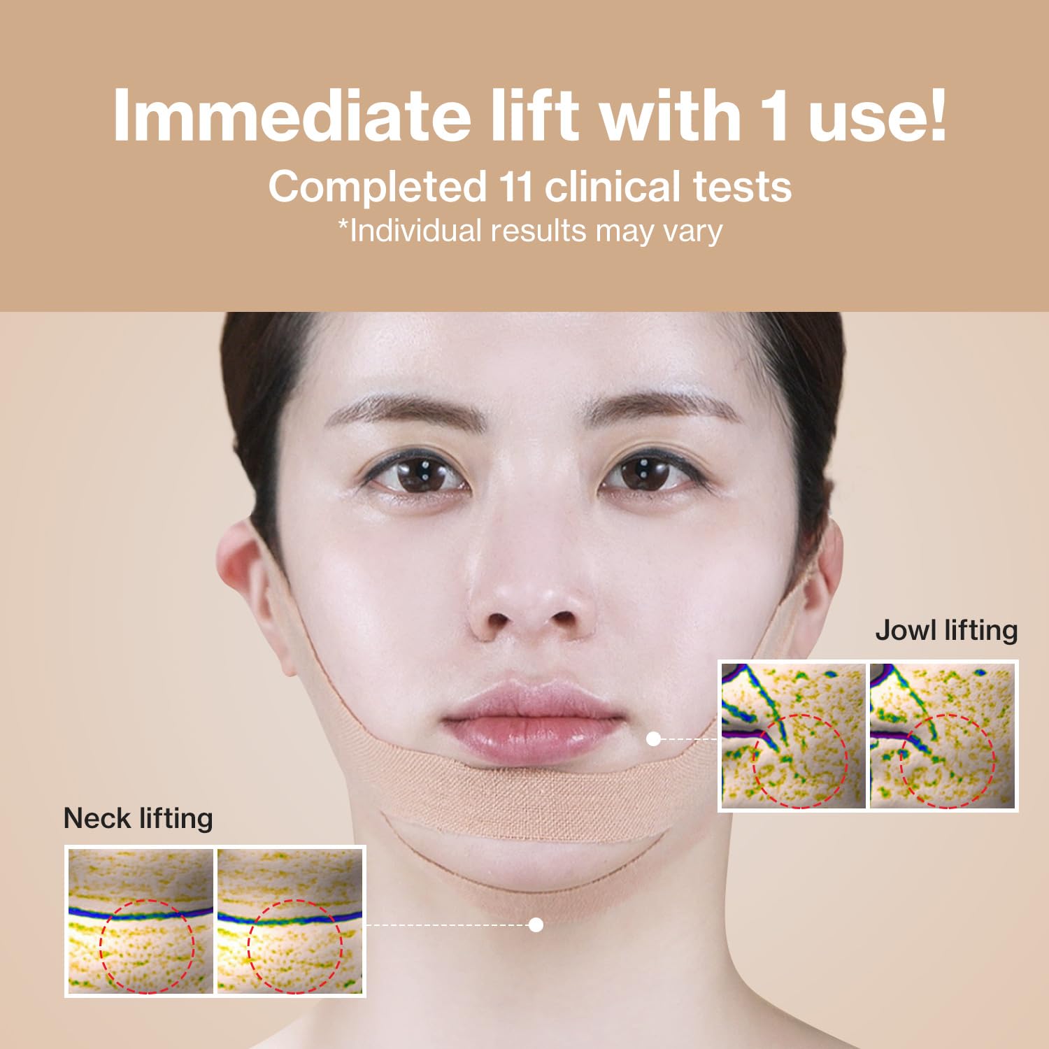 Face Fit Minus Band V2 – Pack de 4 Mascarillas Lifting en V con Colágeno y Péptidos