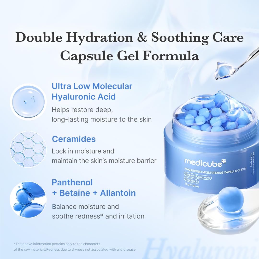 MEDICUBE Hyaluronic Moisturizing Capsule Cream | Crema Facial Hidratante