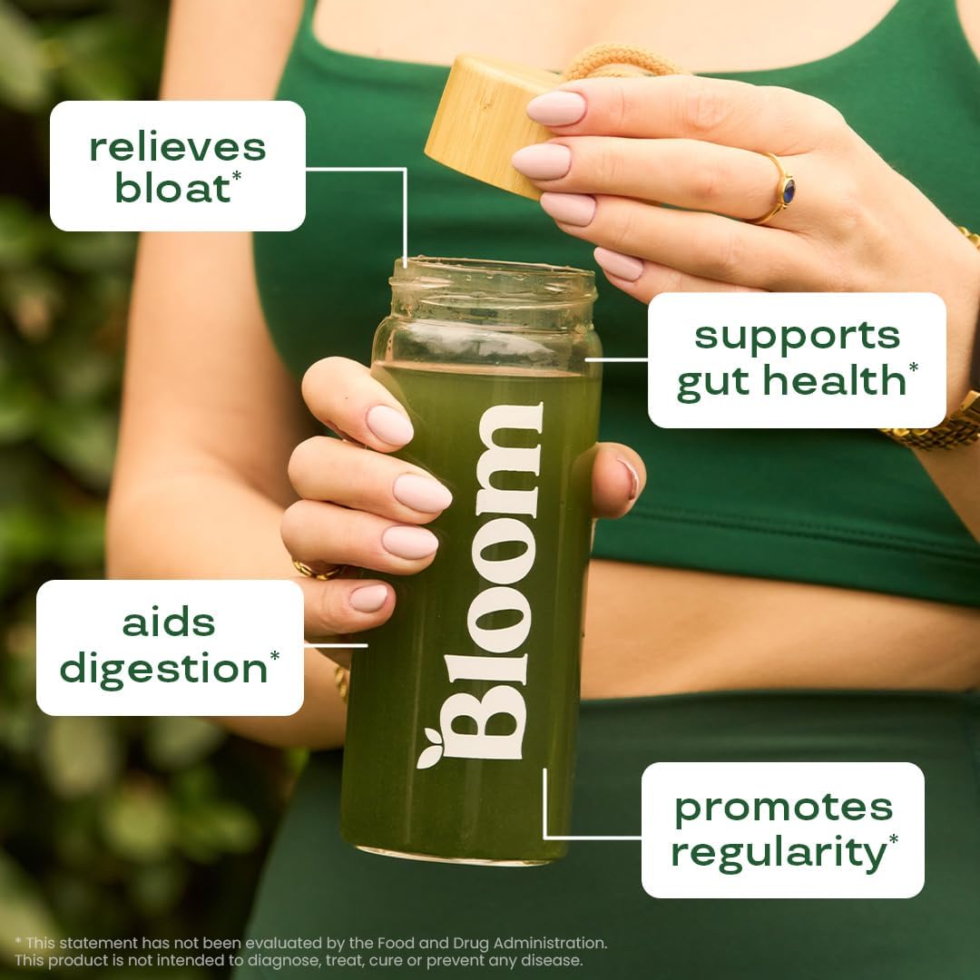 Bloom Nutrition Super Greens Powder sabor berry | Superfood Detox con probióticos, enzimas y antioxidantes